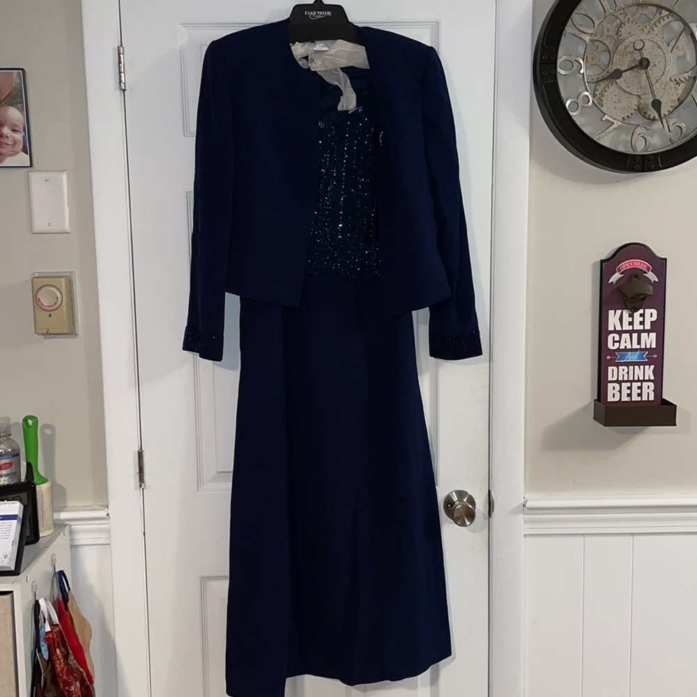 Daymor Couture Beaded V-Neck Dress With Ja…